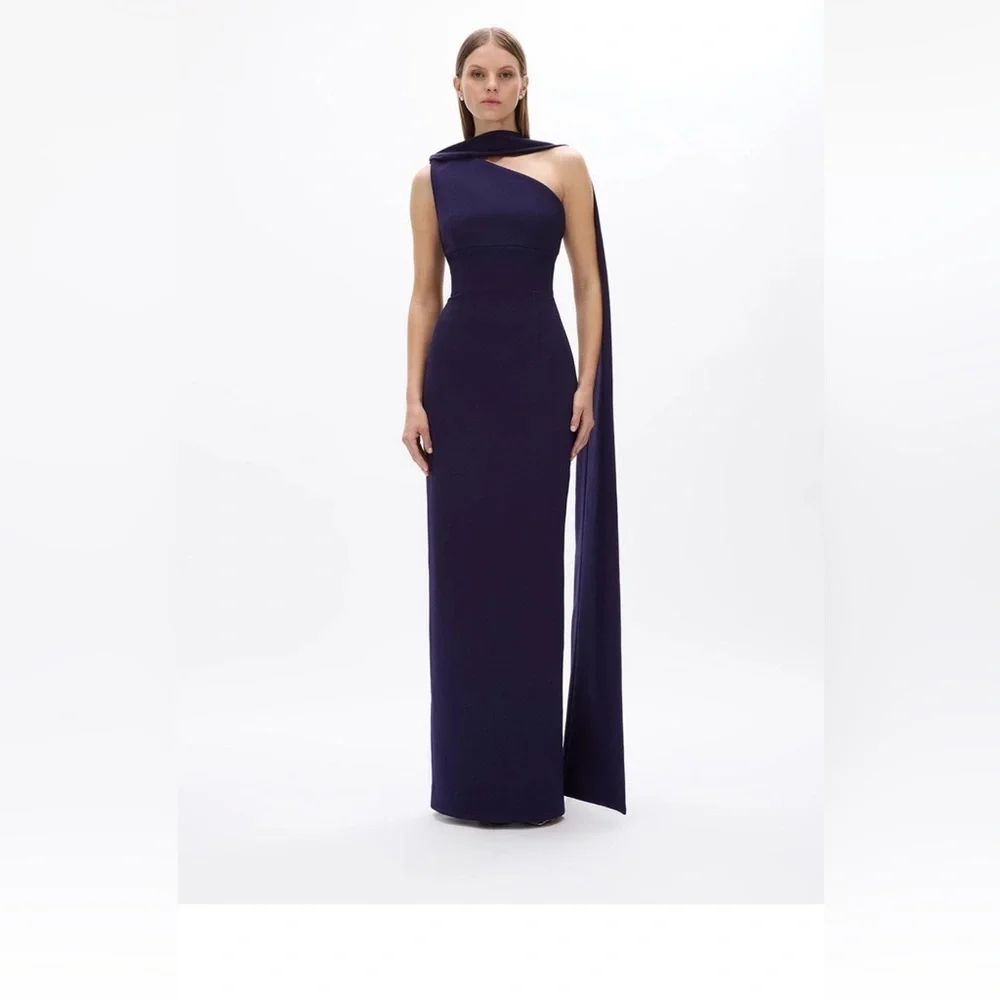 NWOT $1200 MRPs Rachel Gilbert Clara dress in dark indigo size 8 - Picture 11 of 17